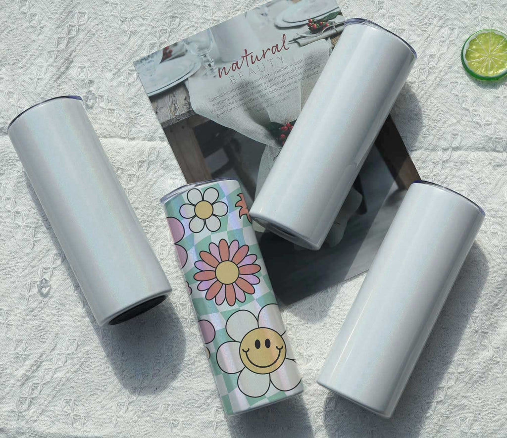 20 Oz 8 Pack Stainless Steel Glitter Sublimation Tumblers R502