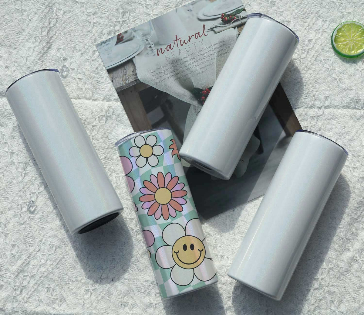 20 Oz 8 Pack Stainless Steel Glitter Sublimation Tumblers R502