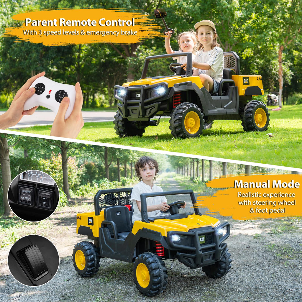 Yellow 24V Kids Ride on Dump Truck with Remote Control M826