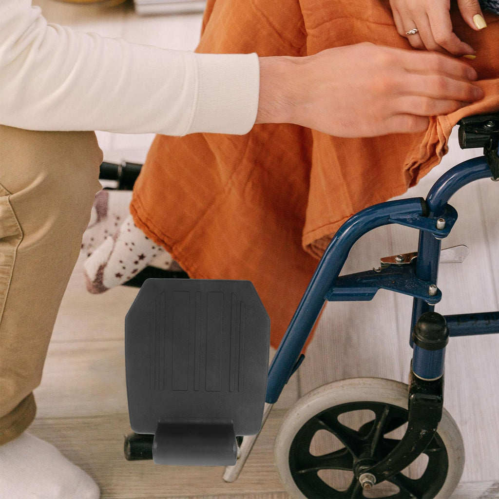 2pcs Heavy Duty Wheelchair Footrest Pedal Replacement Footplates with Leg Pads C7278