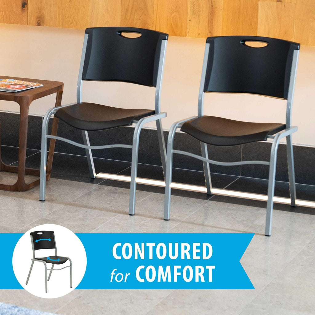 Black Stacking Chair 4 Pack Y911