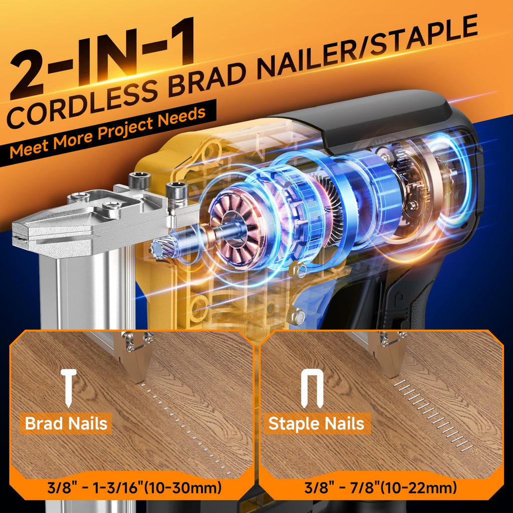 2-in-1 Cordless 18GA Nail Gun & Staple Gun T195854
