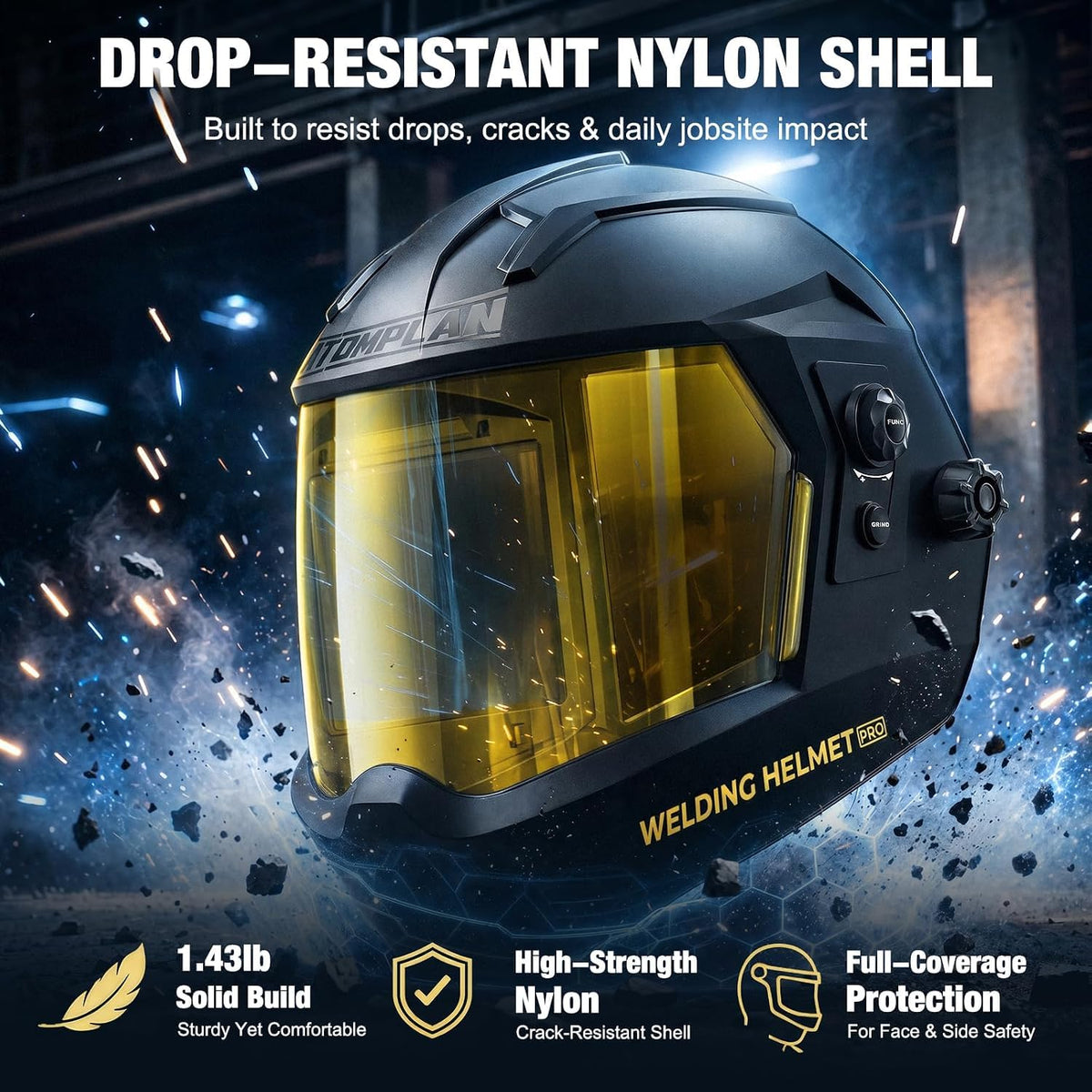 Auto Darkening Welding Helmet True Color 1/1/1/1 Optical Clarity V82432