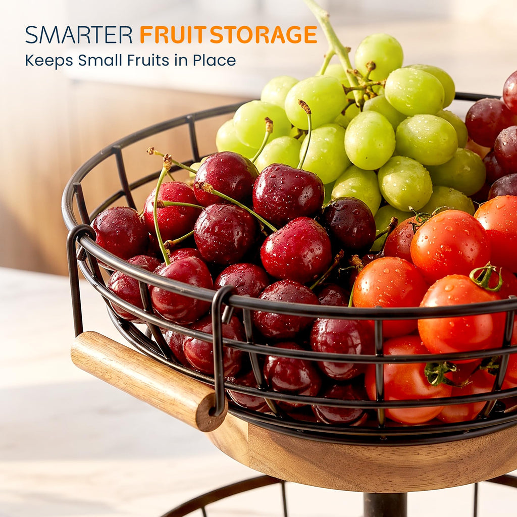 2 Tier Metal Fruit Basket with Banana Hanger K676