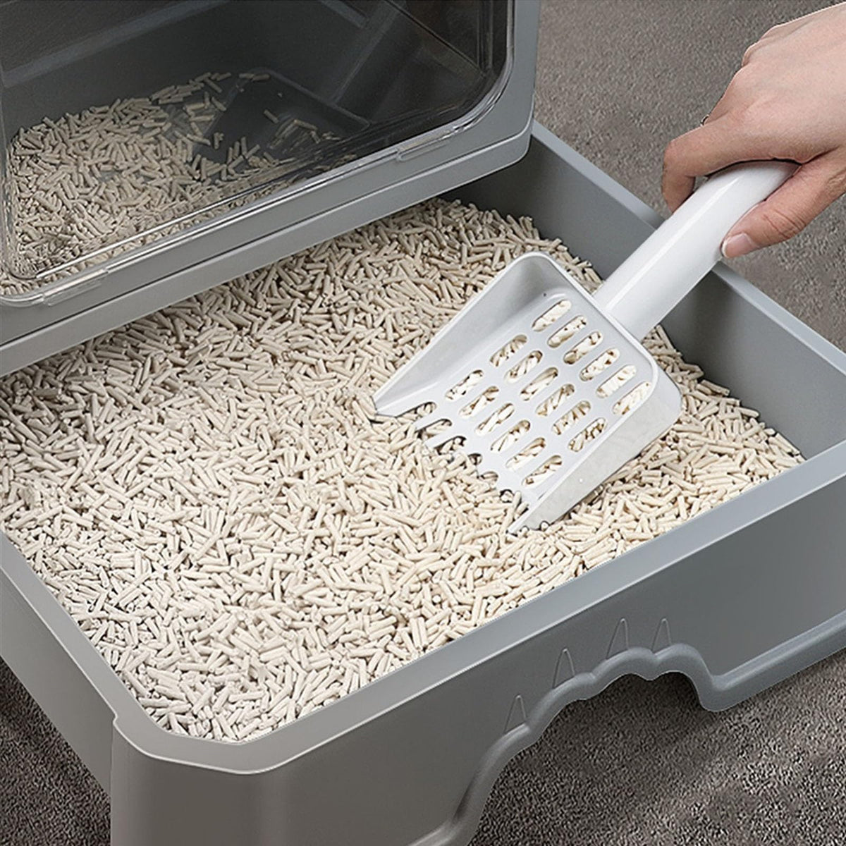 Foldable Enclosed Cat Litter Box with Lid O2843