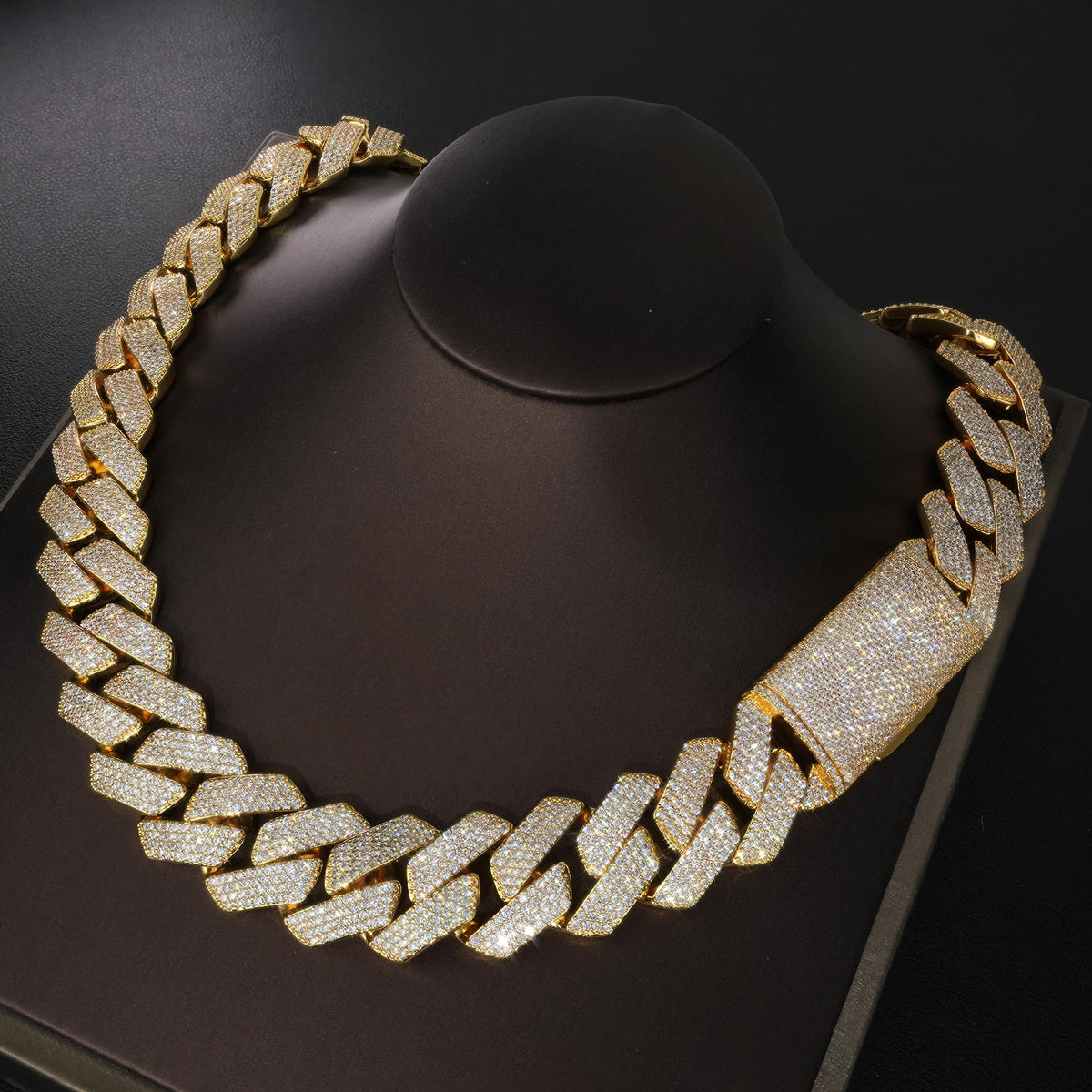 Miami Cuban Link Chain with 5A CZ 18K Gold Plated N62222