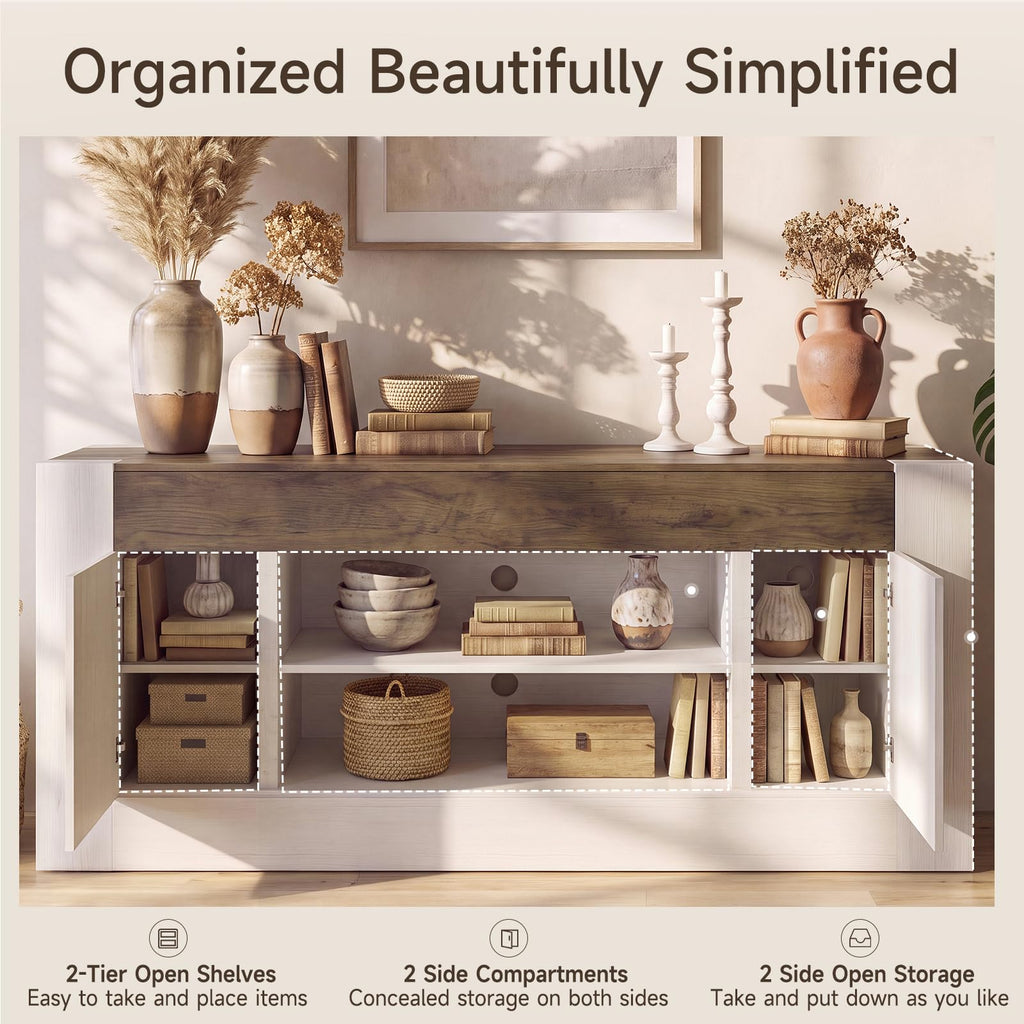 White TV Stand with Storage P162287