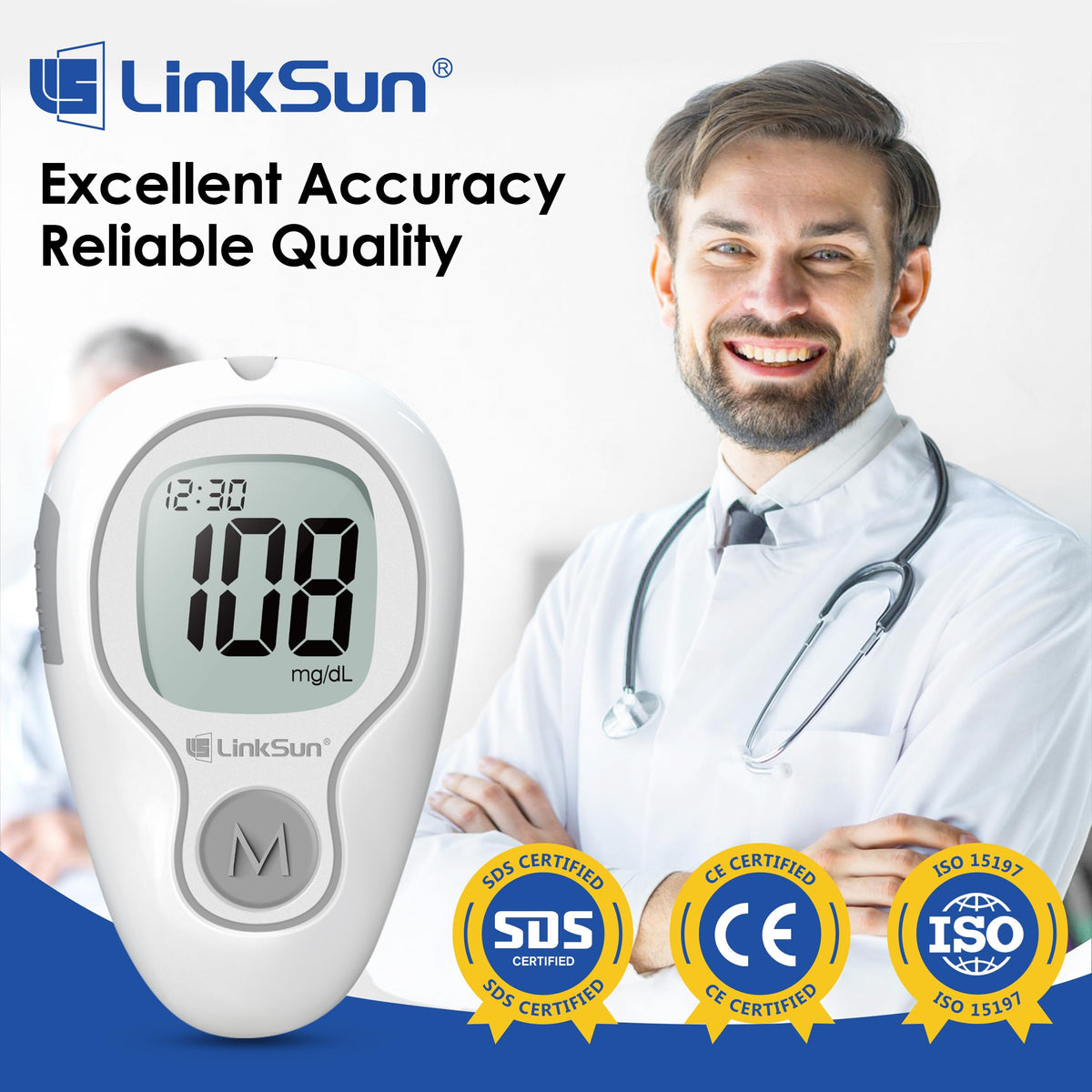 Glucose Monitor Kit, 100 Strips & Lancets F20780