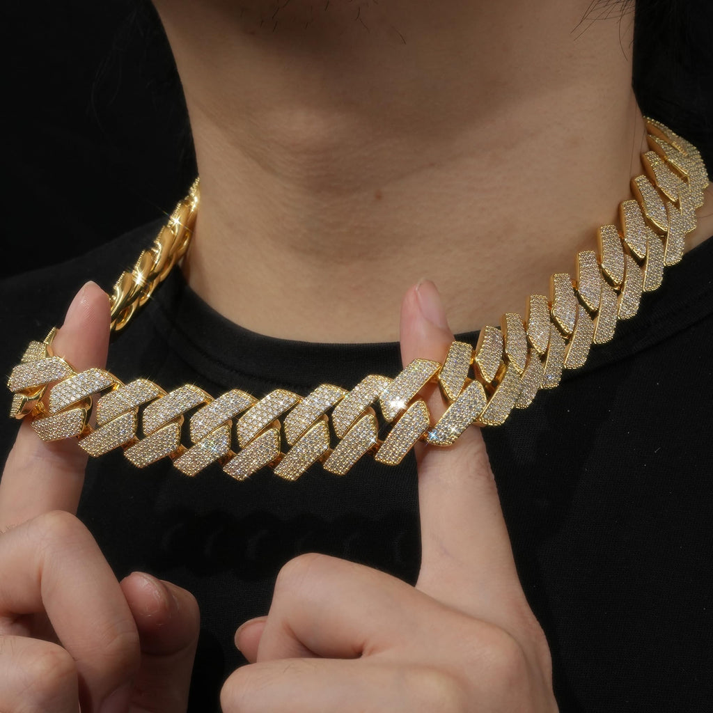 Miami Cuban Link Chain with 5A CZ 18K Gold Plated N62222