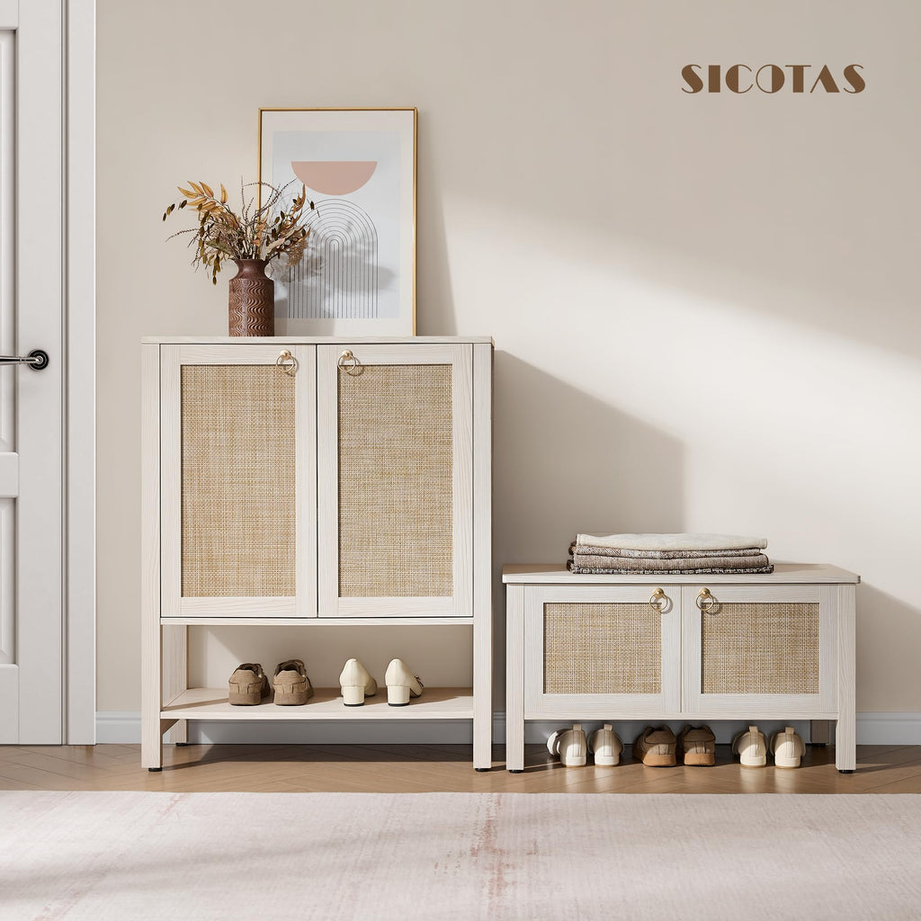 Rattan Storage Bench with 2 Safety Hinges C898