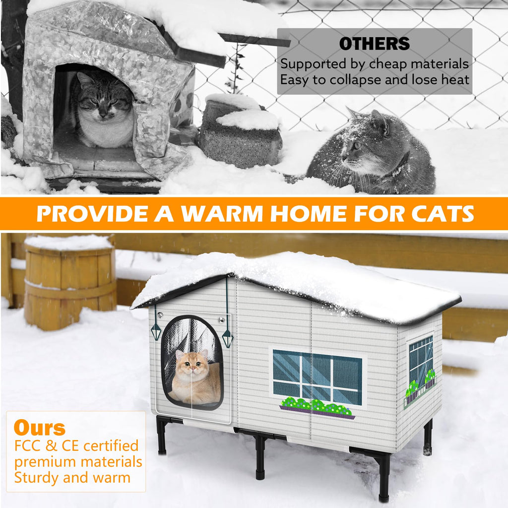 Weatherproof Heated Insulated Cat House Z41550