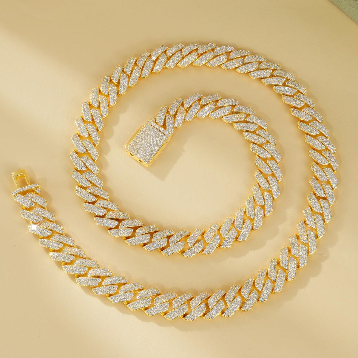 Miami Cuban Link Chain with 5A CZ 18K Gold Plated N62222