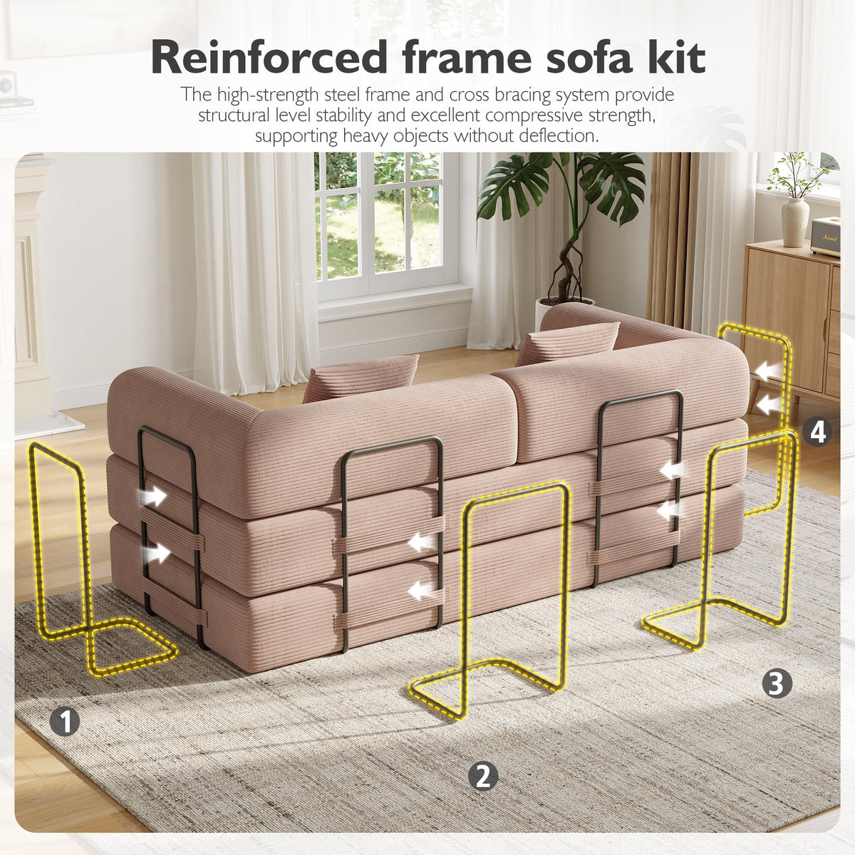 79in Boneless Convertible Futon Sofa Bed Queen W739420