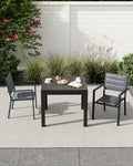 Aluminum Stackable Patio Dining Chairs Set of 2 Dark Grey E688