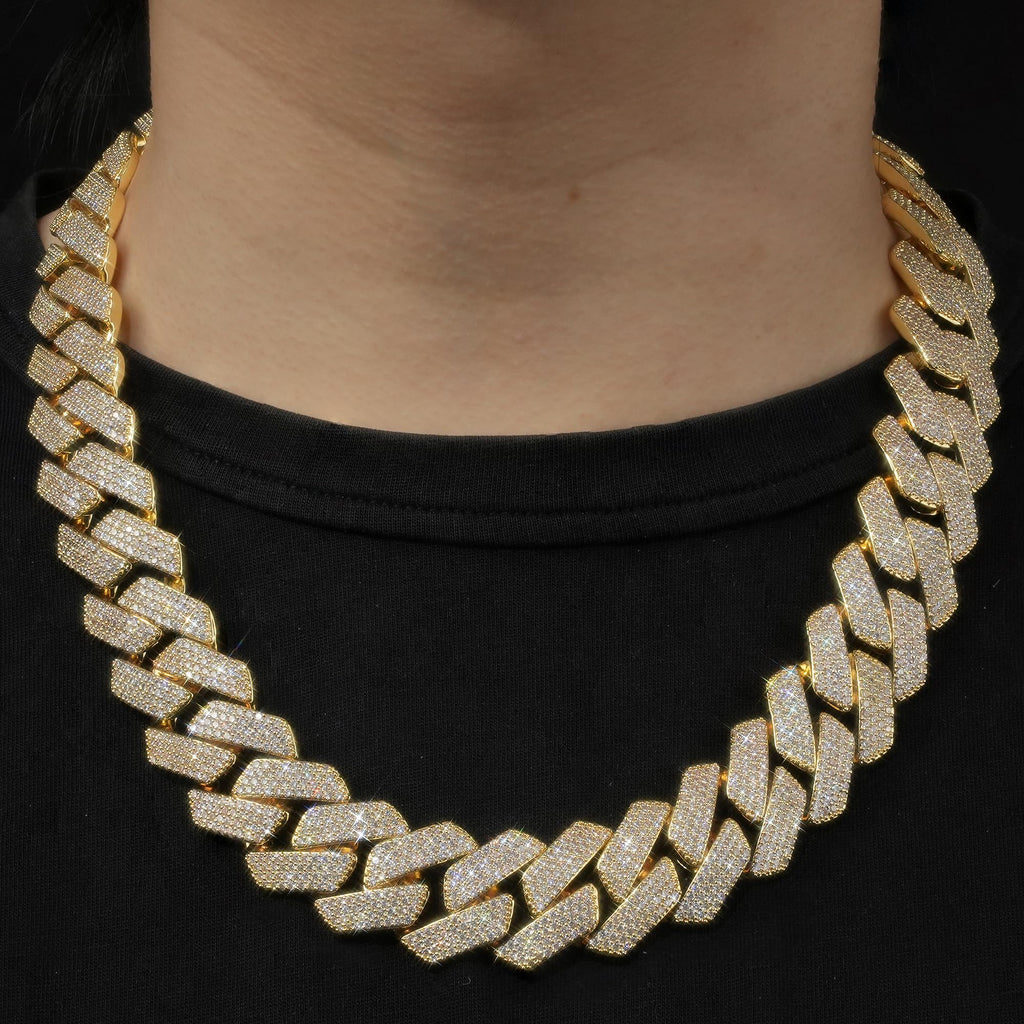Miami Cuban Link Chain with 5A CZ 18K Gold Plated N62222