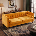 78" Velvet 3 Seater Sofa with Bolster Pillows I79193